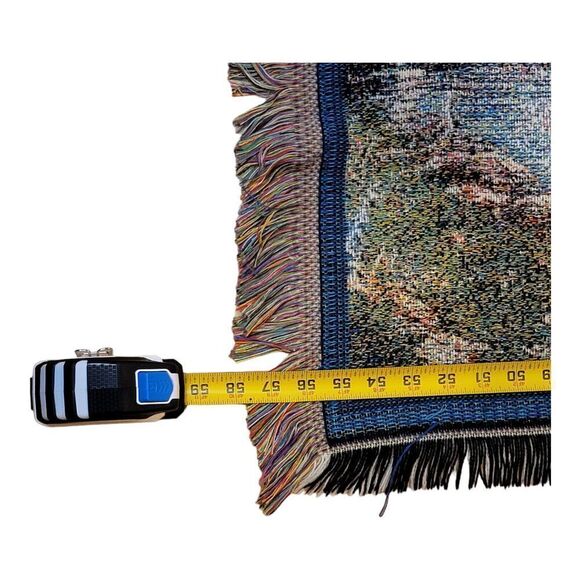 Thomas Kinkade Tapestry Throw Blanket Lamplight Bridge Painter of Light USA Made - Picture 7 of 8